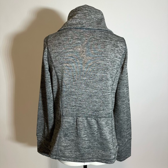 Eddie Bauer Gray Open Front Snap Cowl Neck Active Wrap Womens Size Medium M - Picture 4 of 11